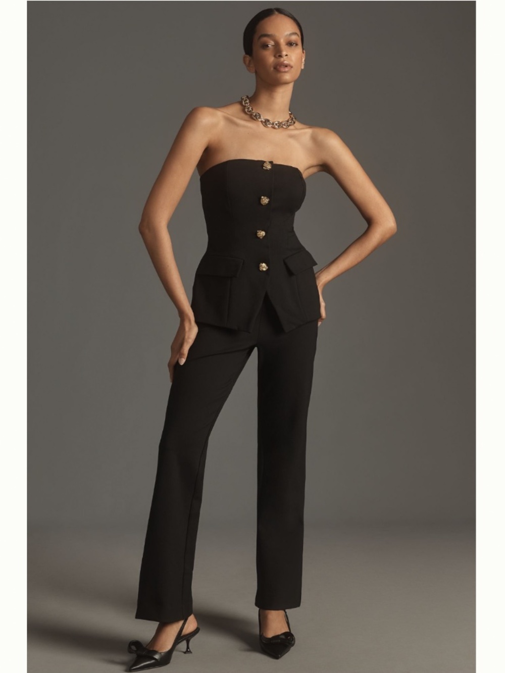 Anthropologie Maeve Strapless Twofer Jumpsuit